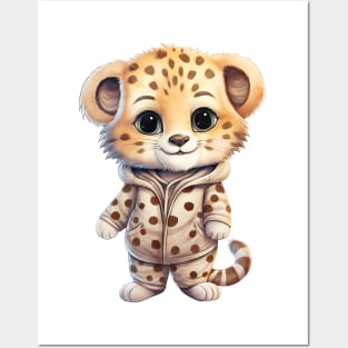 Cheetah Wearing Pajamas Posters and Art